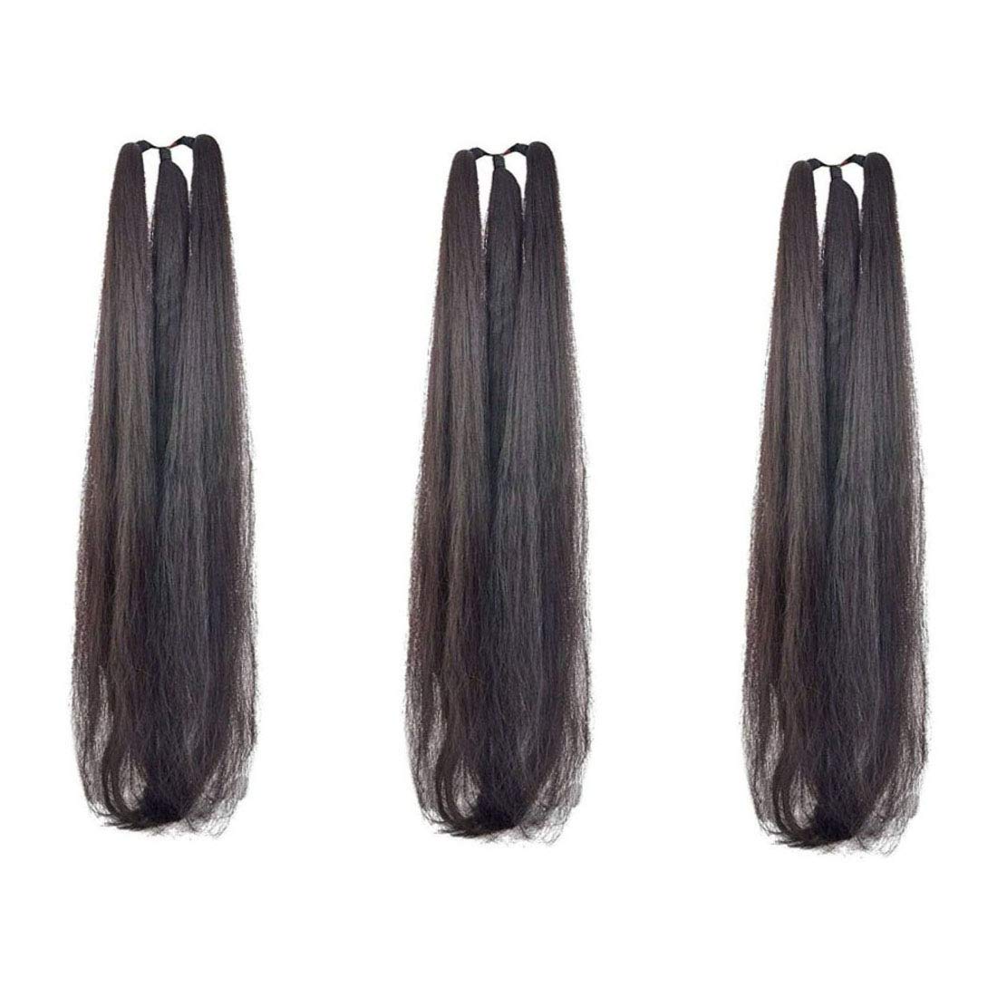 GuruEmbellish Set of 3 Black Hair Parandi - 24 Inch Wedding Hair Extensions for Women & Girls | Perfect for Bridal, Festival & Special Occasion Hairstyles