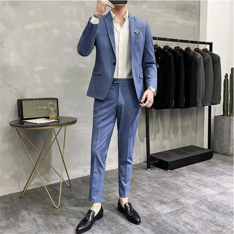 Premium Jorge Two Piece Business Suit for Men - Slim Fit Professional Office Wear - Perfect for Job Interviews, Business Meetings & Formal Events
