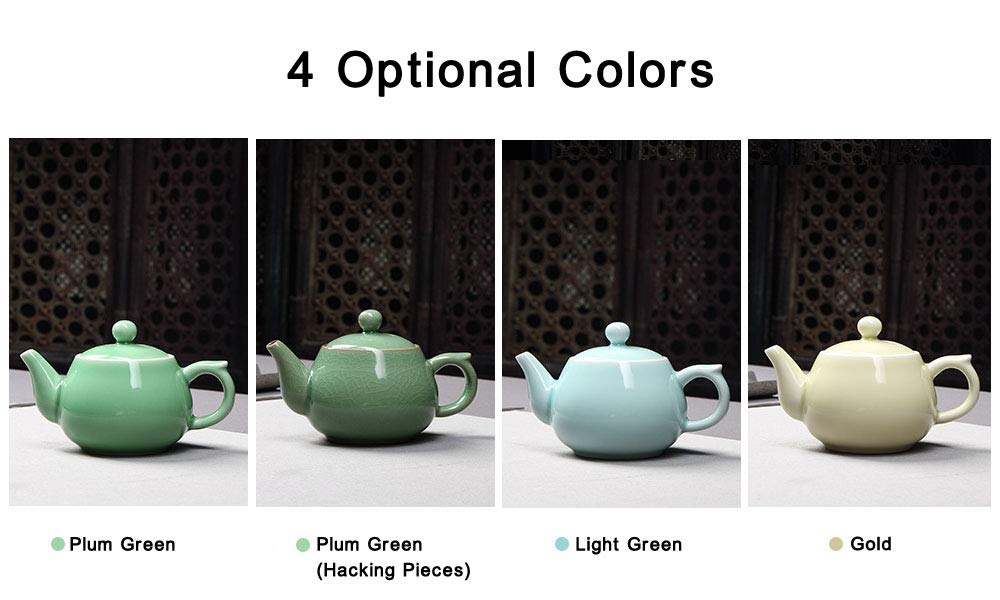 Premium Celadon Teapot - Handcrafted Jade Green Porcelain Teapot for Kung Fu Tea Ceremony | 4 Color Options | Traditional Chinese Tea Set for Home, Office & Gift Giving