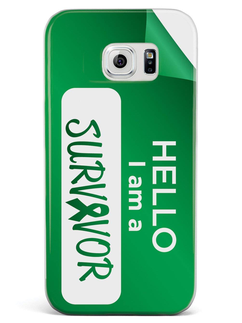 3D Textured Protective Phone Case for Samsung Galaxy S6 - Rubber Bumper Cover with Survivor Design - Green - Perfect for Outdoor Adventures and Daily Protection