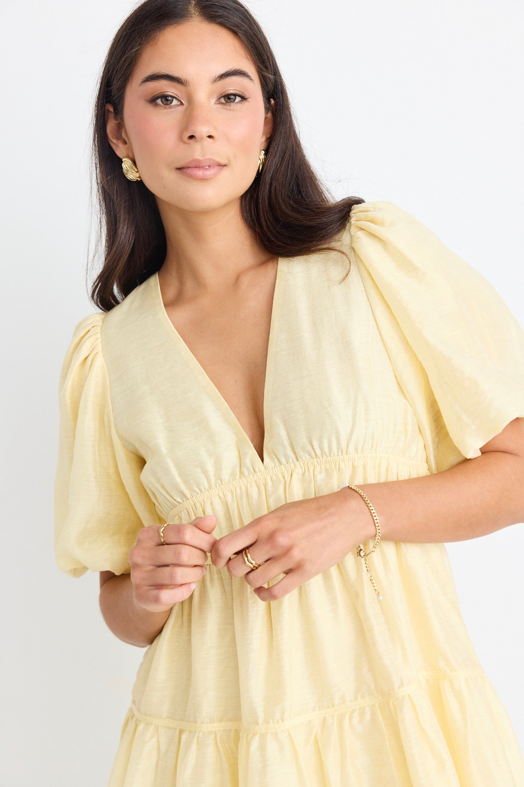 Stylish Axel Butter Puff Sleeve Bow Back Mini Dress for Women | Flirty Party & Date Night Outfit | Perfect for Cocktail Dresses, Summer Weddings & Special Occasions