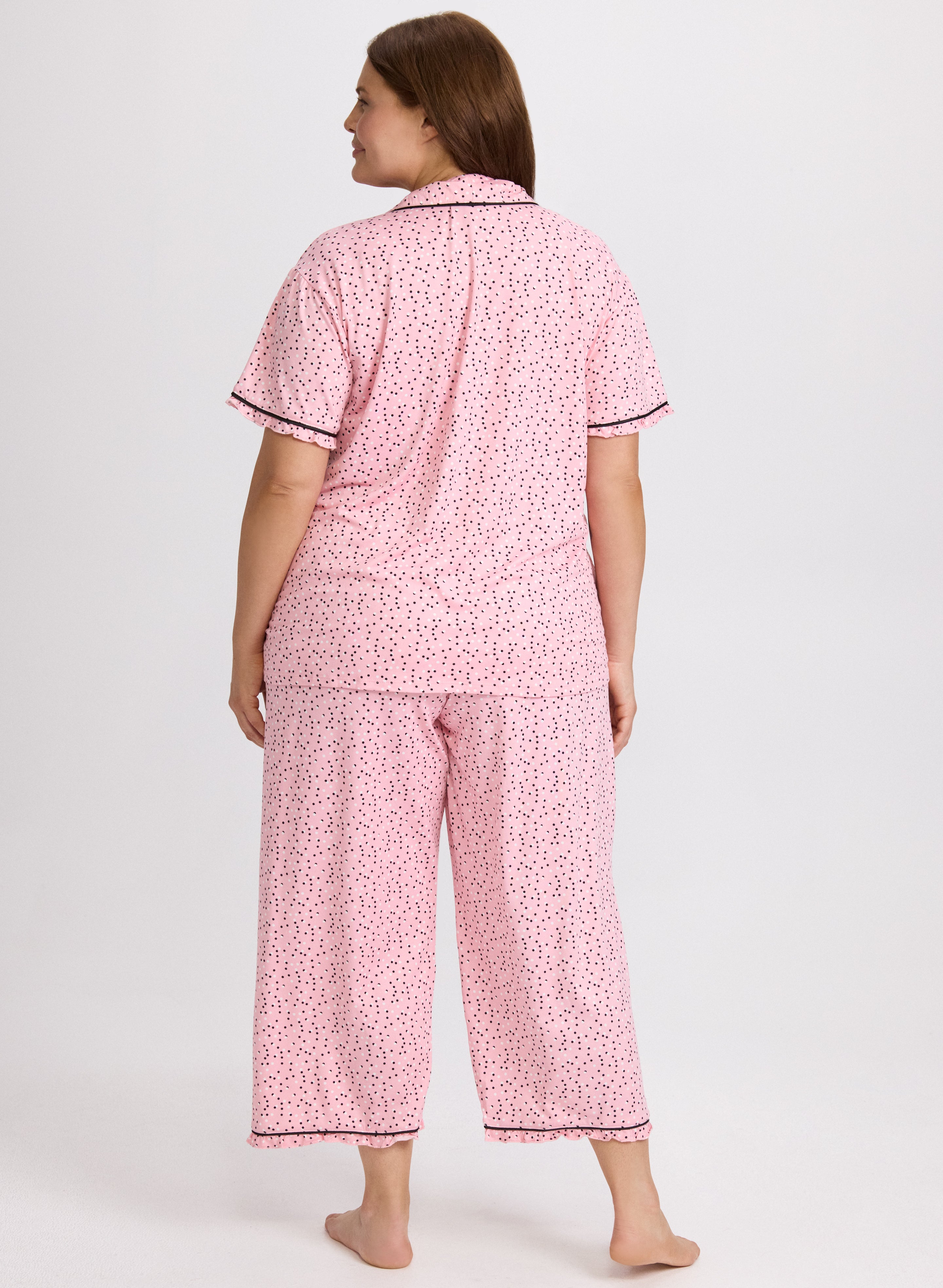 Dot Print Soft & Comfortable Pajama Set for Women - Sleepwear Loungewear for Relaxing at Home or Travel