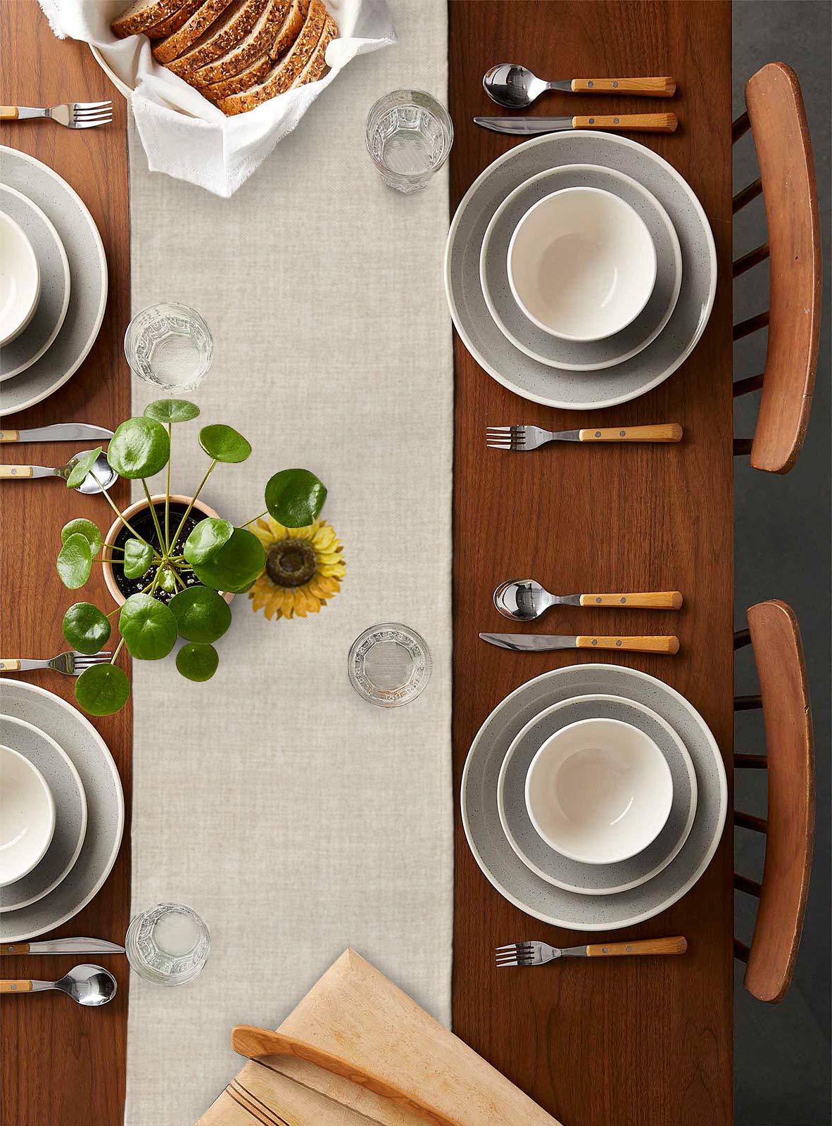 Sunflower Gnomes Hello Summer Table Runner - 108 Inch Long Farmhouse Burlap Dining Tablecloth for Coffee Table, Kitchen Island, Party Decor - Rustic Nature Home Decor - Perfect for Summer Gatherings, Picnics, and Farmhouse Themed Events (13