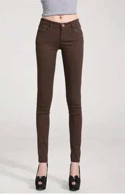 Stylish Brown Women's Skinny Jeans High Waist Stretch Denim Pants - Perfect for Casual Wear, Office Outfits & Date Nights