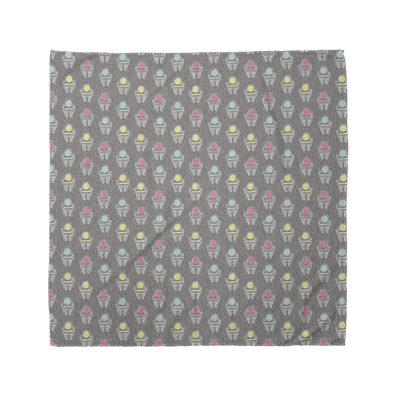 Ambesonne Colorful Bandana - Unisex Head & Neck Scarf with Chairs & Stripes Art Design - Perfect for Outdoor Activities, Music Festivals & Fashion Accessories