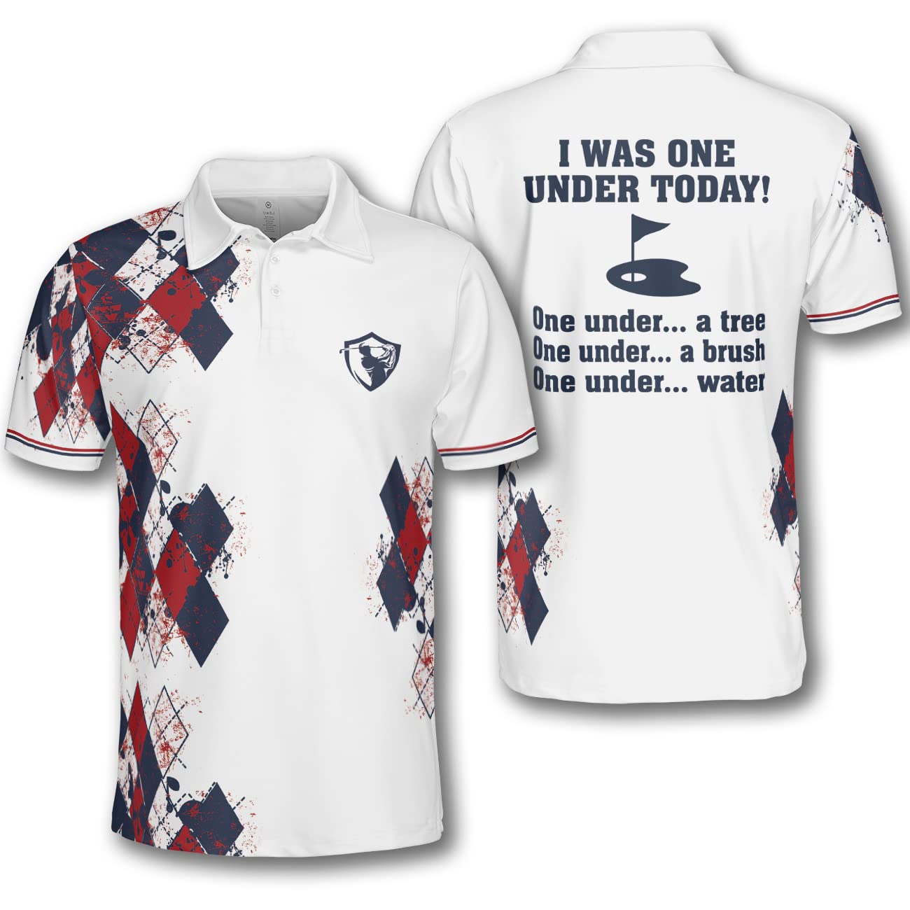 Funny Argyle Golf Polo Shirts for Men - Moisture Wicking Dry Fit Performance Shirt - Perfect for Golf Tournaments, Casual Wear & Office Outings