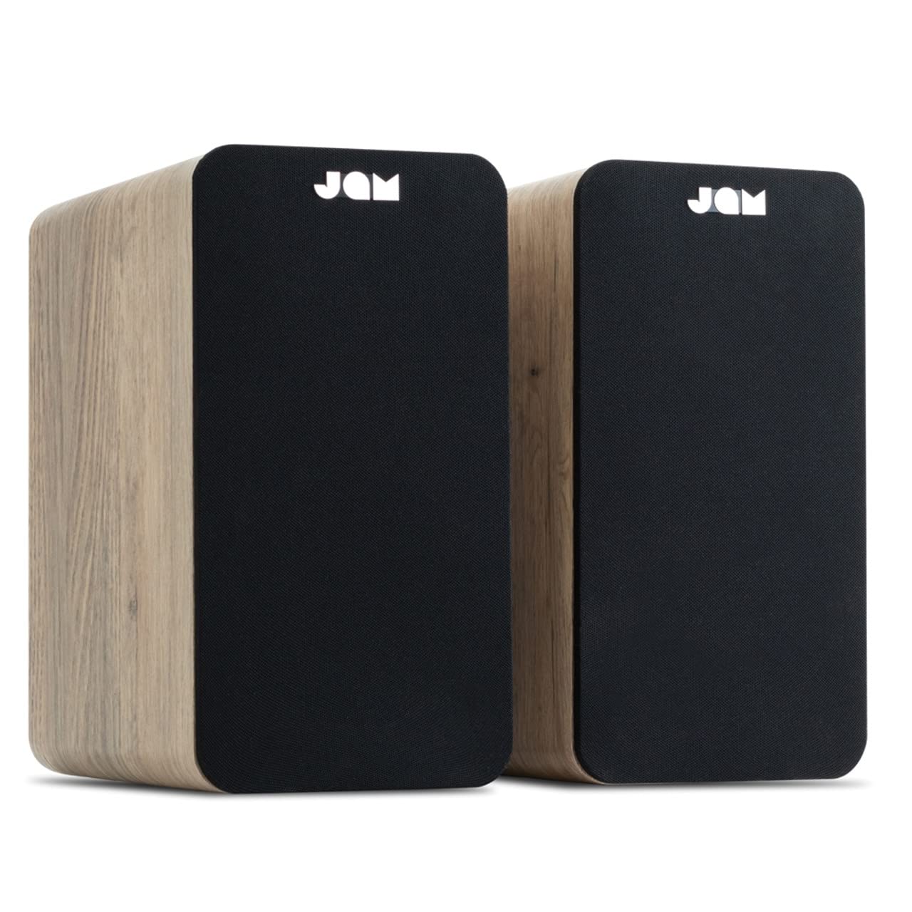 Premium JAM Bluetooth Bookshelf Speakers - Compact Wireless Dual Speaker System with Aux-in, 4