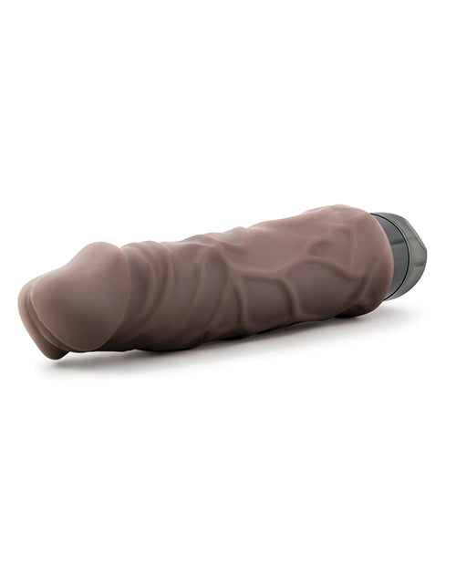 Au Naturel Home Wrecker Vibrating Dildo 9.5 Inch Chocolate - Powerful G-Spot & Clitoral Stimulator for Solo Play & Couples Use