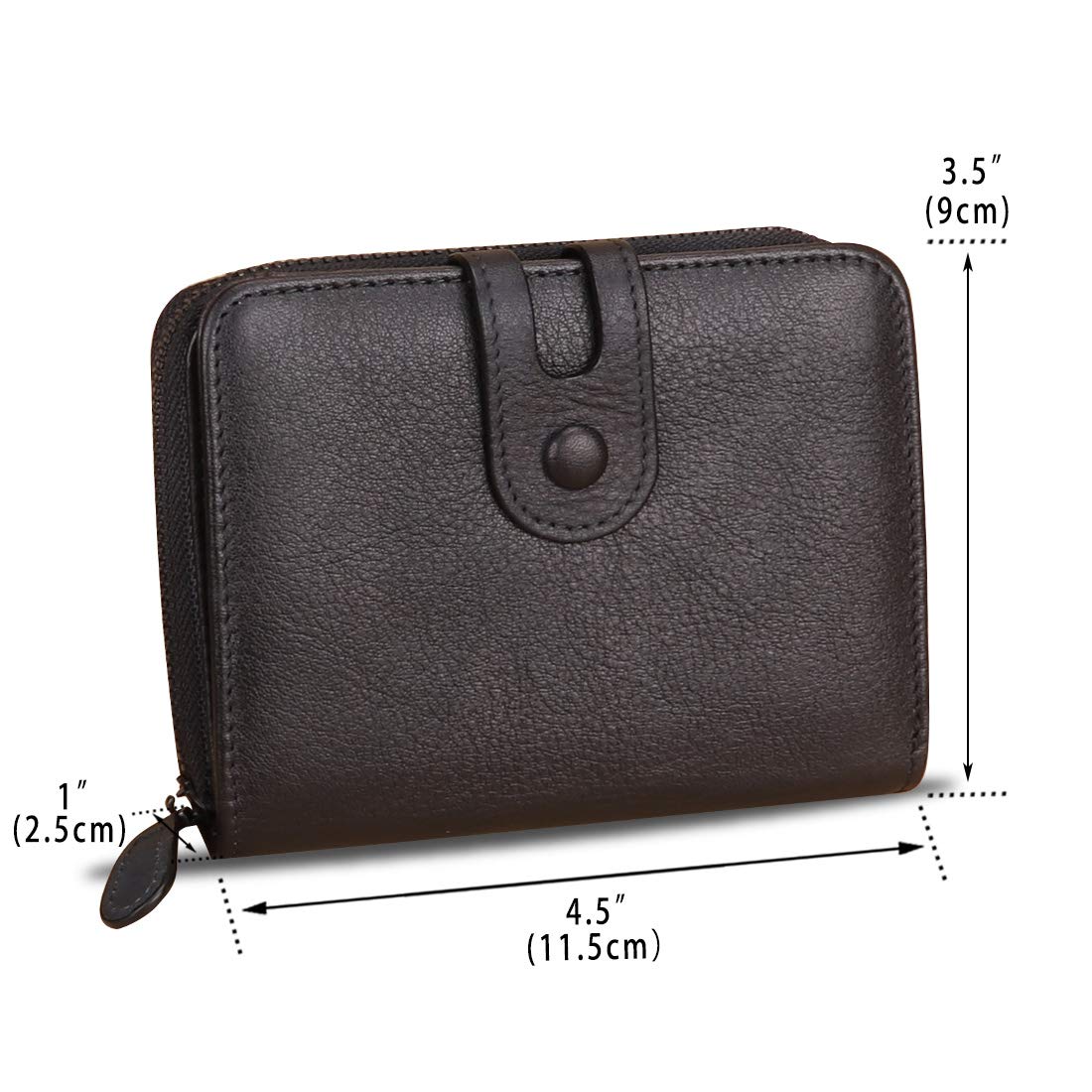 Genuine Leather RFID Wallet for Women - Handmade Clutch with Card Holder & Coin Pouch for Daily Use