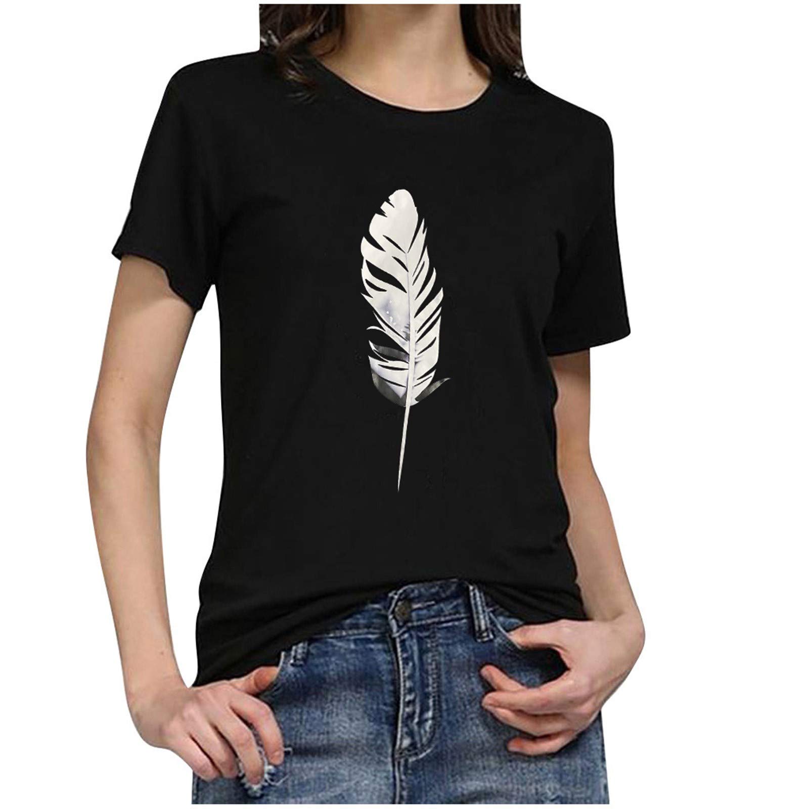 Bidobibo Women's Casual Summer Loose Fit Vintage Short Sleeve Blouses - Breathable & Stylish Tops for Beach, Travel, and Everyday Wear