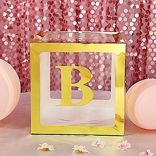 4 Pack Metallic Gold 5 Inch Letter B Stickers - Self-Adhesive Alphabet Wall Decals for Birthday Party Backdrop, Nursery Decor, Photo Booth Background & Home Wall Art