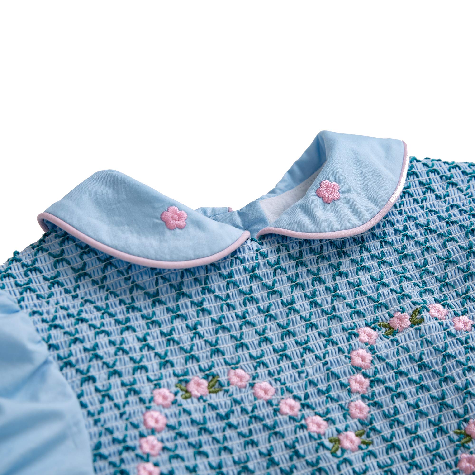 Pettigirl Girls Smocked Hand Embroidered Dresses - Elegant Floral Summer Outfits for Toddler & Kids - Perfect for Birthday Parties, Family Gatherings & Special Occasions