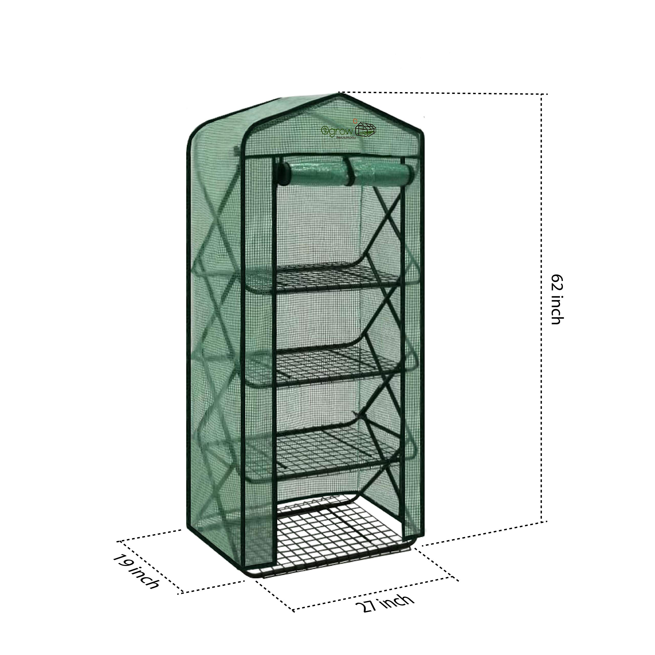 Ogrow® 4 Tier Pop-Up Greenhouse with Green Premium PE Cover - Portable Garden Greenhouse for Indoor/Outdoor Plants, Seedlings & Gardening - Perfect for Backyard, Patio & Balcony