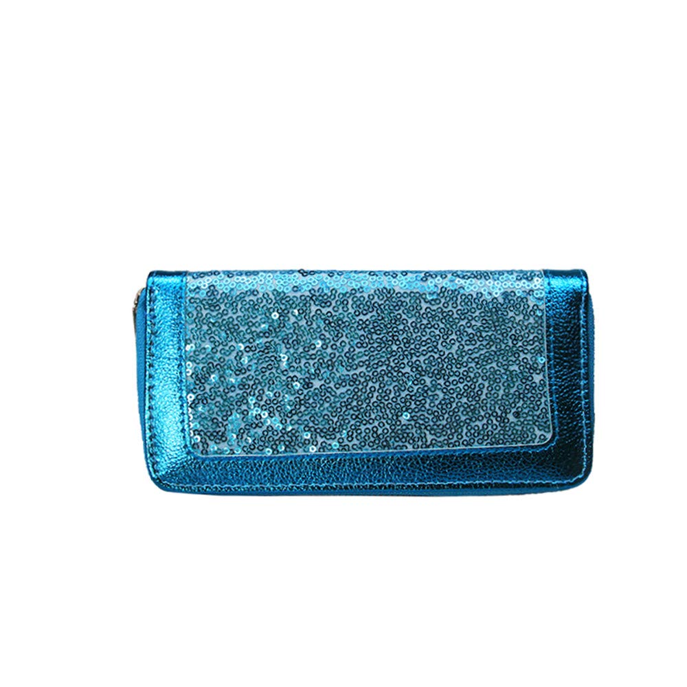 Sparkly Sequin Wallet for Women - PU Leather Clutch & Card Holder for Parties & Events