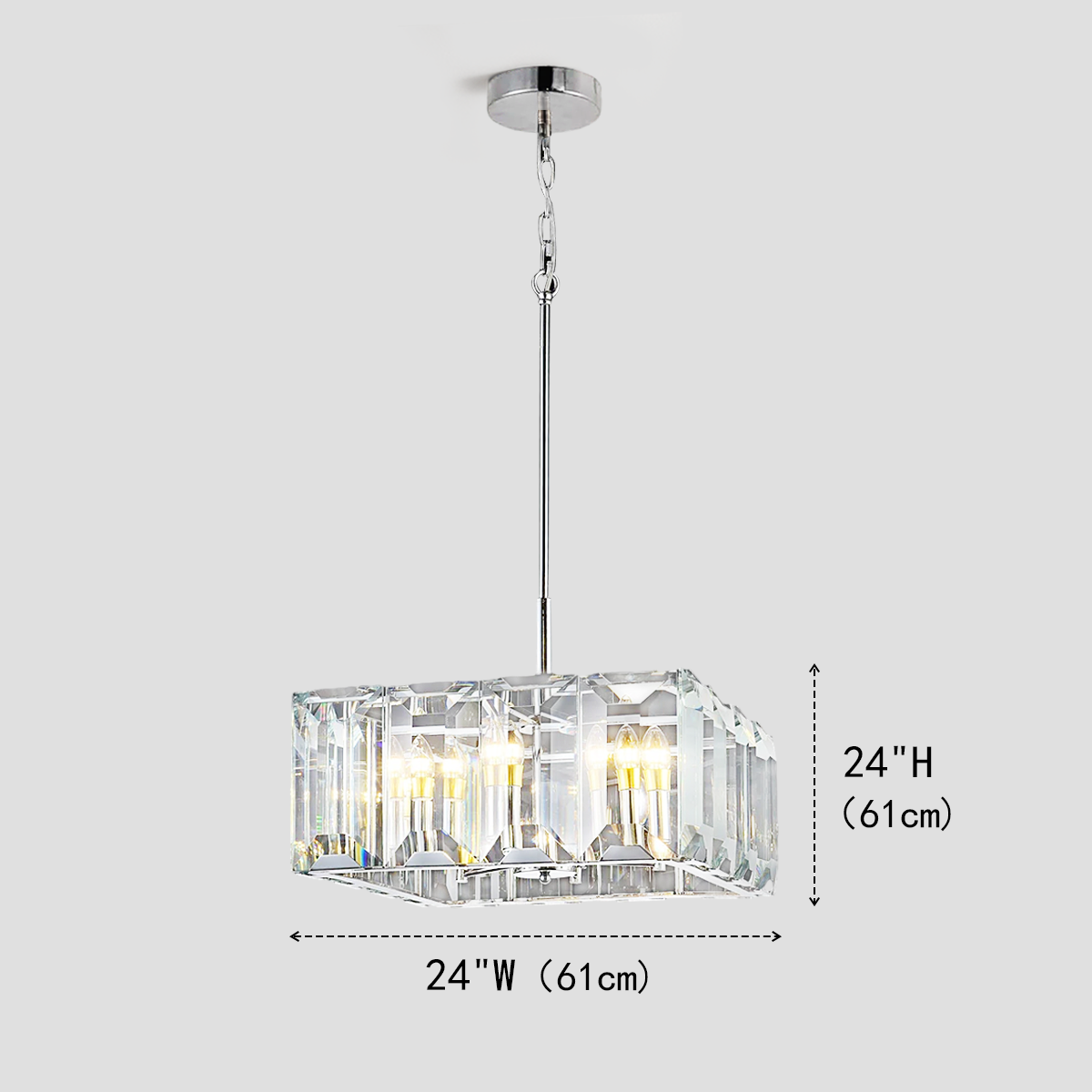 Apricity Crystal Square Chandelier 24