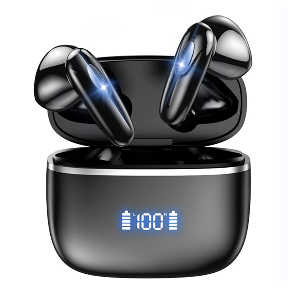 MexSpFit Wireless Earbuds Bluetooth 5.2 - Noise Cancelling in-Ear Headphones with Touch Control & Wireless Charging Case, Built-in Mic for Gym, Running, Travel & Work Calls