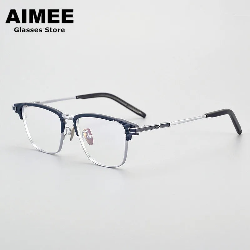 Aimee Unisex Full Rim Square Titanium Acetate Eyeglasses 94202 - Lightweight & Durable Frame for Men & Women - Perfect for Reading, Working & Daily Wear