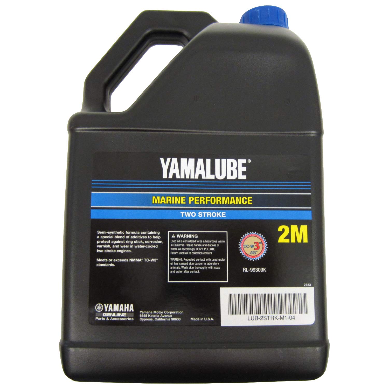 Yamalube 2M Marine 2-Stroke Engine Oil - 4 Gallons (LUB-2STRK-M1-04) | OEM Yamaha Outboard Motor Oil for Boats, Jet Skis & Watercraft | High-Performance Lubrication for Saltwater & Freshwater Use