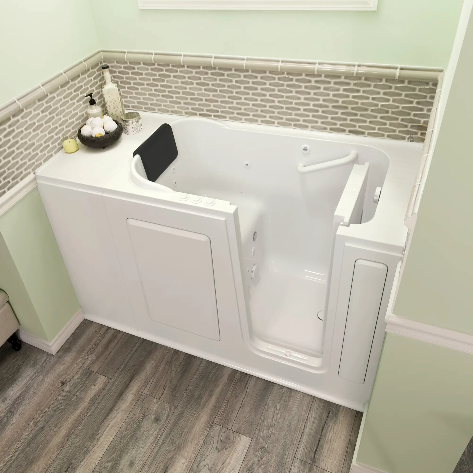 Premium 28 x 48 Inch Gelcoat Walk-In Bathtub with Air Spa & Whirlpool Systems - Right Hand Drain for Elderly & Mobility Support - Relaxing Hydrotherapy at Home