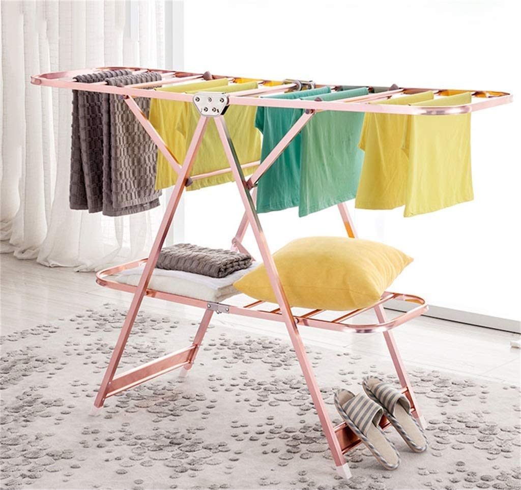 2-Tier Folding Clothes Drying Rack - Space Saving Laundry Airer for Socks, Bedding & Clothing | Sturdy & Stable Design | Perfect for Small Apartments, Dorms & Travel
