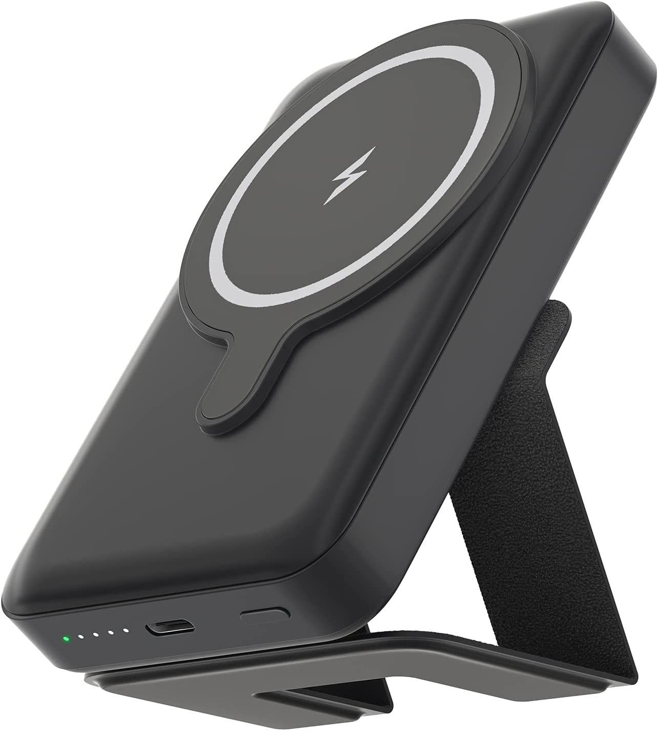 10000mAh Magnetic Wireless Portable Charger - 15W Fast Charging Power Bank with Foldable Stand | PD 22W USB-C | Compatible with iPhone 16/15/14/13/12 Pro Max/Plus/Mini | Perfect for Travel, Office & Home Use - Black