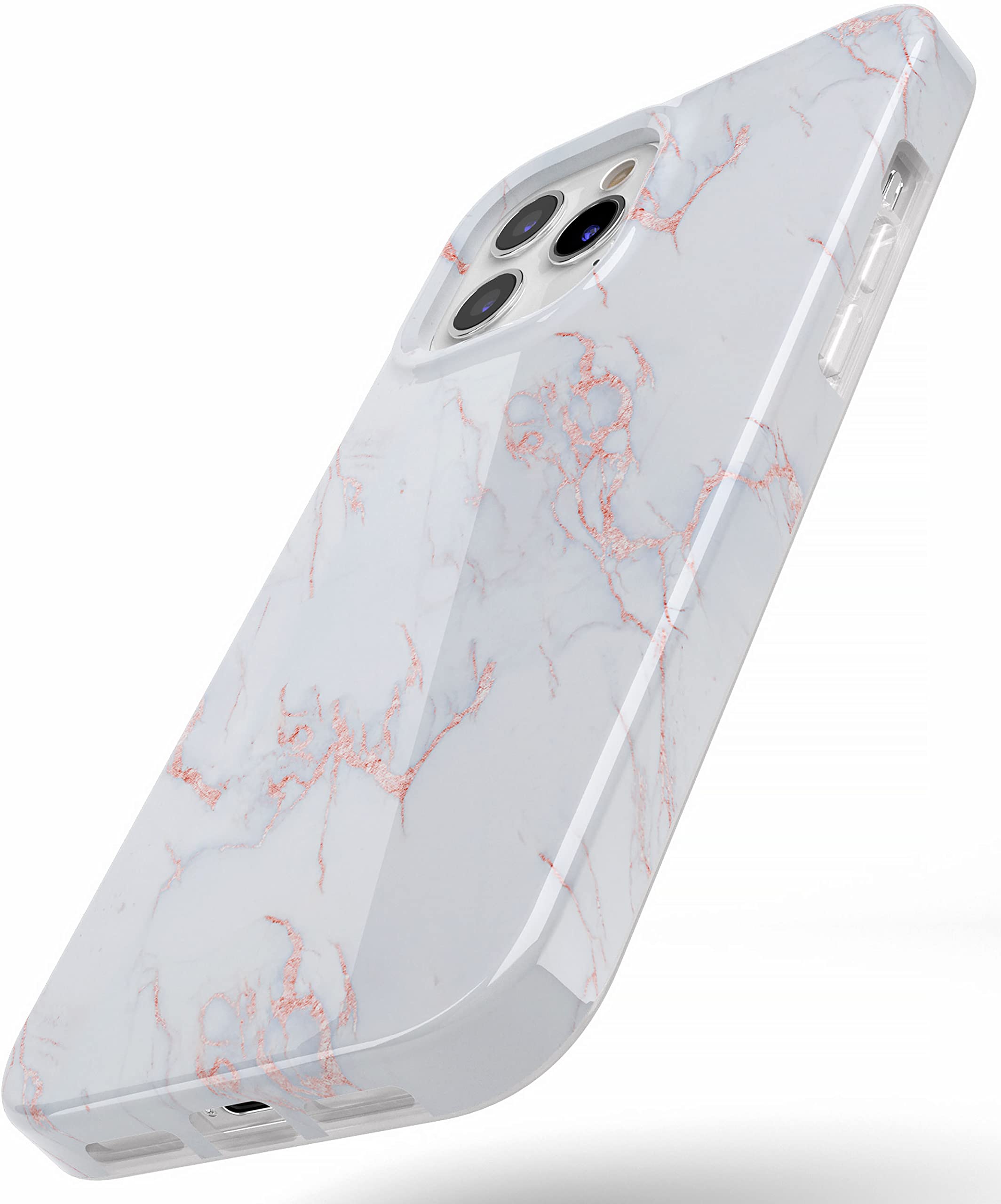 Casely iPhone 11 Pro Max Case - Elegant White & Pink Marble Design | Slim Protective Phone Cover for Women | Perfect for Work, Travel & Everyday Use