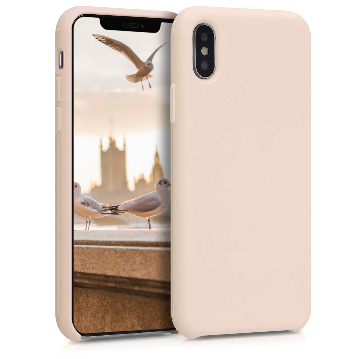 kwmobile Premium TPU Silicone Case for Apple iPhone Xs - Soft Protective Phone Cover with Mother of Pearl Design | Perfect for Everyday Use, Work & Travel Protection