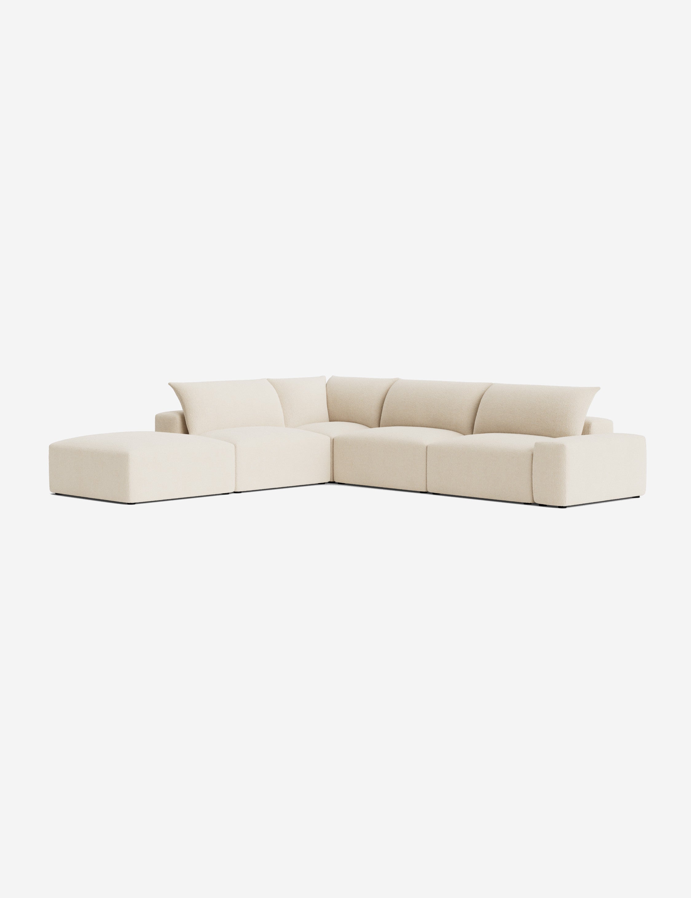 Brinley Chaise Sectional Sofa - Modern L-Shaped Couch with Chaise Lounge for Living Room, Family Room & Home Theater - Comfortable Fabric Upholstery