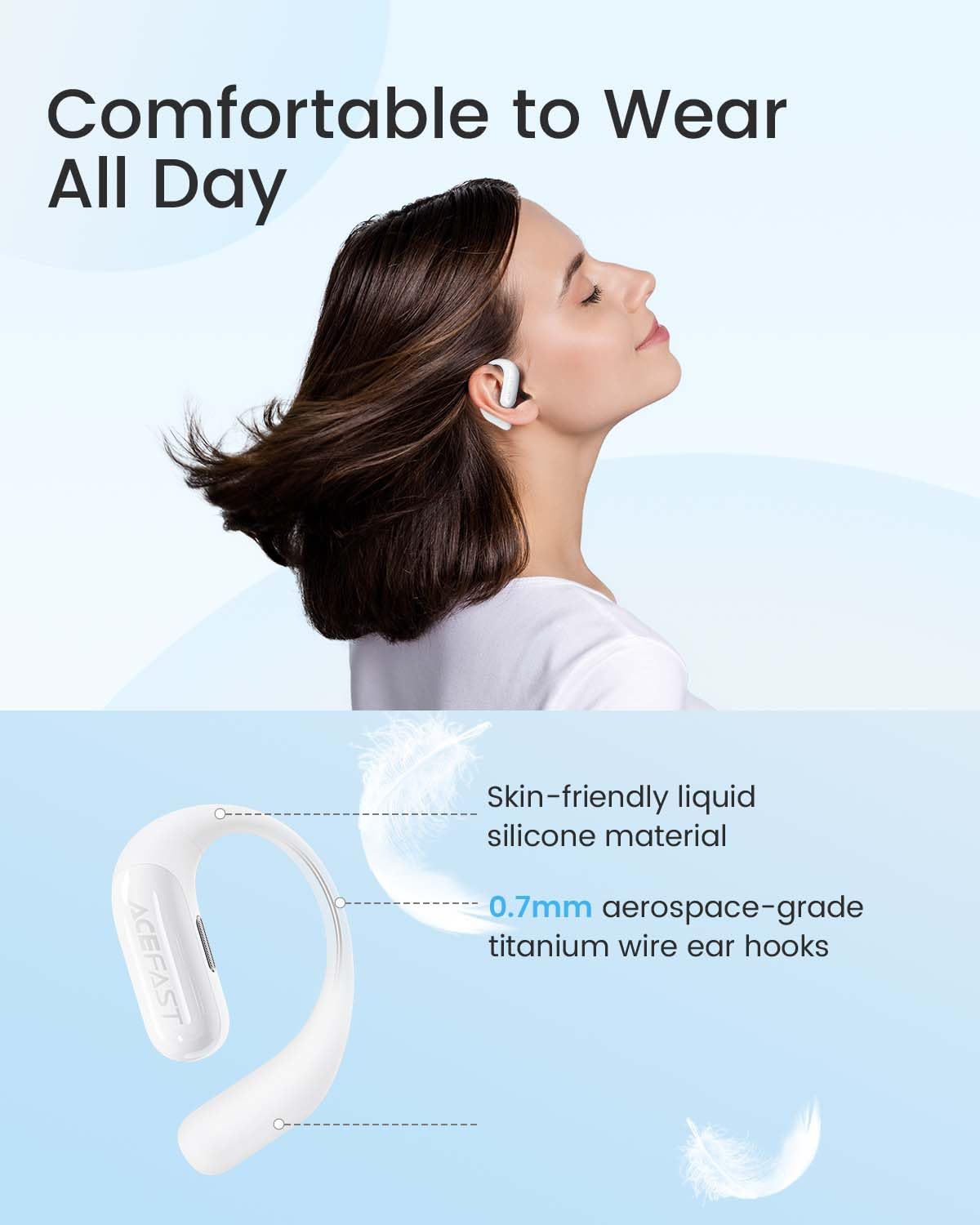 Acefast AceFit Air Wireless Earbuds with 30W USB-C Charger - Bluetooth 5.4 Sports Headphones, 36H Playtime, Rich Bass, IP54 Waterproof - Perfect for Running, Cycling, Gym Workouts & Daily Commute