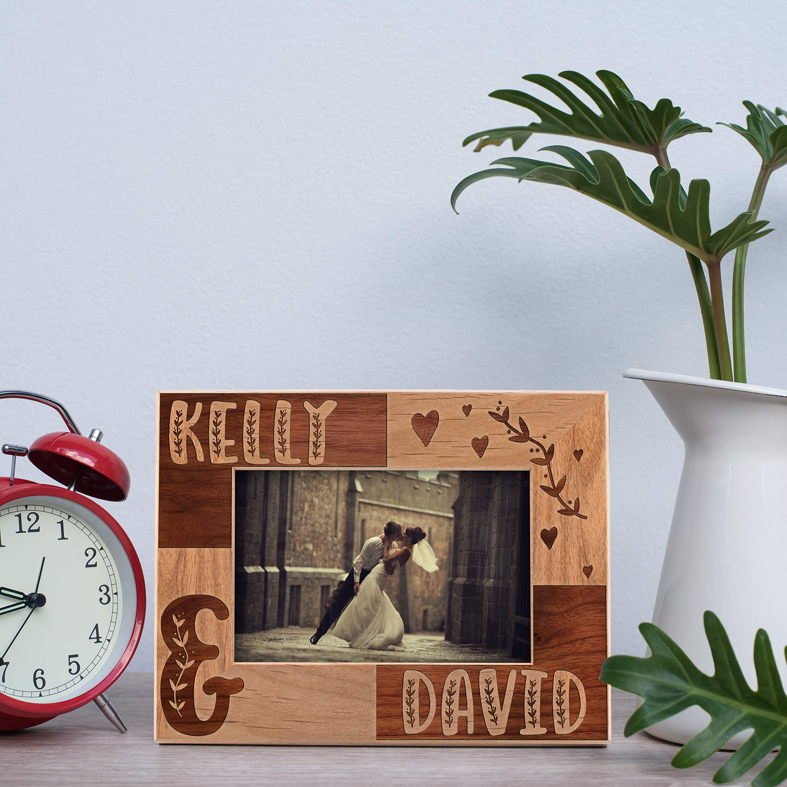 Personalized 4x6 Wedding Picture Frame for Couples - Romantic Engraved Photo Frame, Perfect for Engagement, Valentine's Day & Wedding Gifts | Ideal for Home Decor, Anniversary Presents & Love Keepsakes