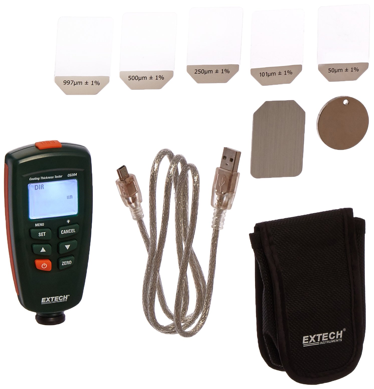 Extech Instruments CG204 Digital Coating Thickness Gauge - Accurate Paint, Powder & Plating Measurement Tool for Automotive, Marine & Industrial Applications