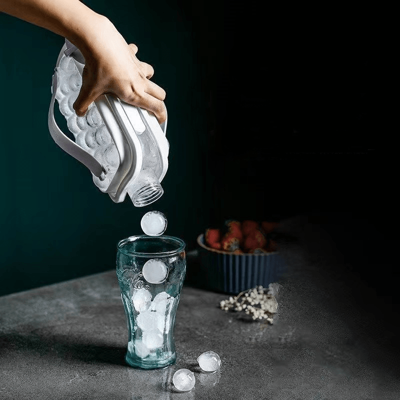 Portable Ice Ball Maker for Cocktails & Whiskey - Stainless Steel Ice Mold with Lid - Perfect for Home Bars, Parties & Gifts