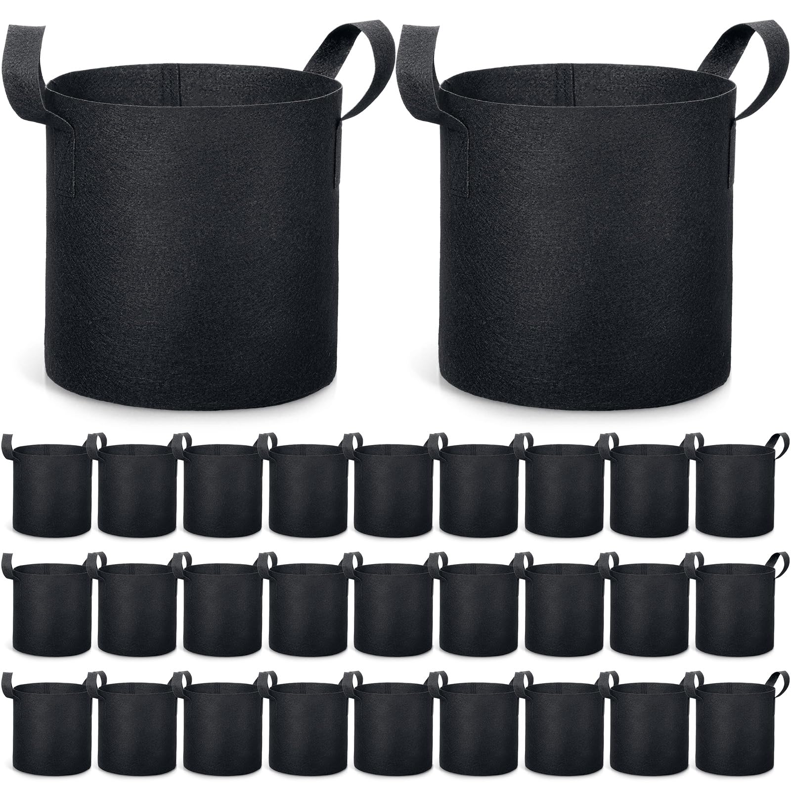 Boao 30 Pack 3 Gallon Aeration Fabric Grow Bags with Handles - Thickened Non-Woven Plant Pots for Vegetables, Flowers & Herbs - Ideal for Indoor/Outdoor Gardening, Balcony Planting & Container Gardening