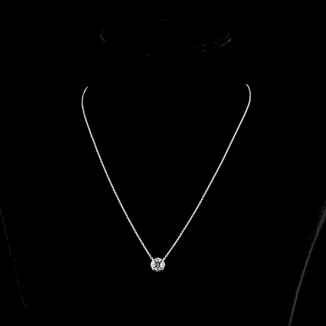 1.04 Carat Lab Grown Octagon Nova G VS1 Diamond Solitaire Pendant in 14K White Gold | Elegant Necklace for Women | Perfect for Weddings, Anniversaries & Special Occasions