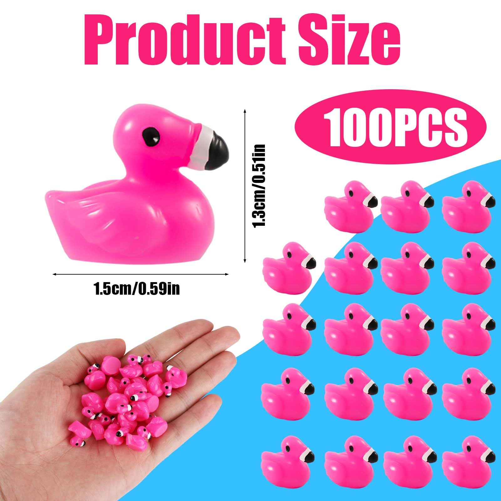 100PCS Mini Flamingo Rose Resin Decorations - Small Animal Figurines for DIY Crafts, Dollhouse, Cake Toppers, Home & Garden Decor - Perfect for Party Favors, Wedding Centerpieces, and Fairy Garden Scenes