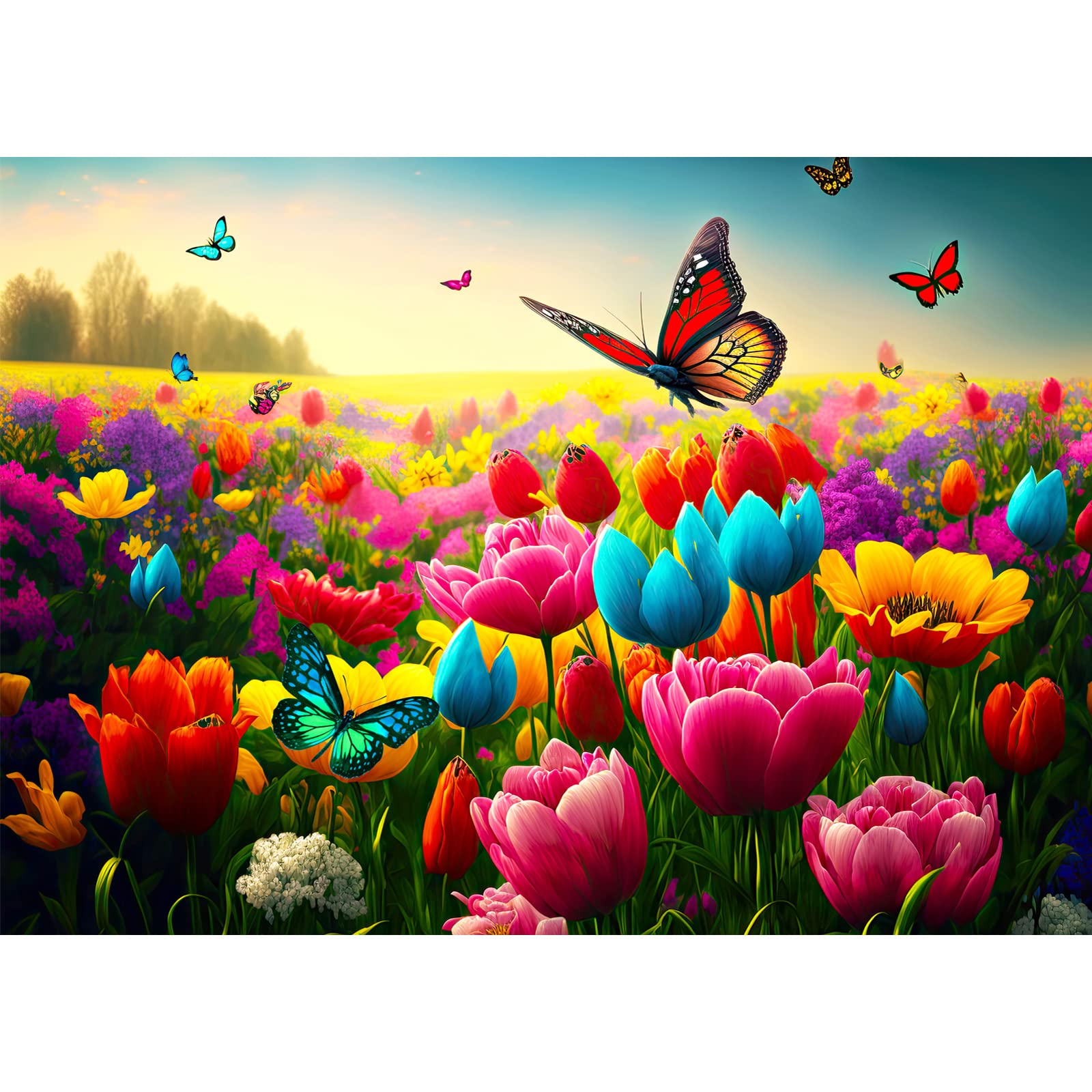1000 Piece Jigsaw Puzzle for Adults - Colorful Challenging Impossible Puzzle Game for Family - Flowers and Butterflies Design - Perfect for Relaxation, Brain Training & Family Bonding Time