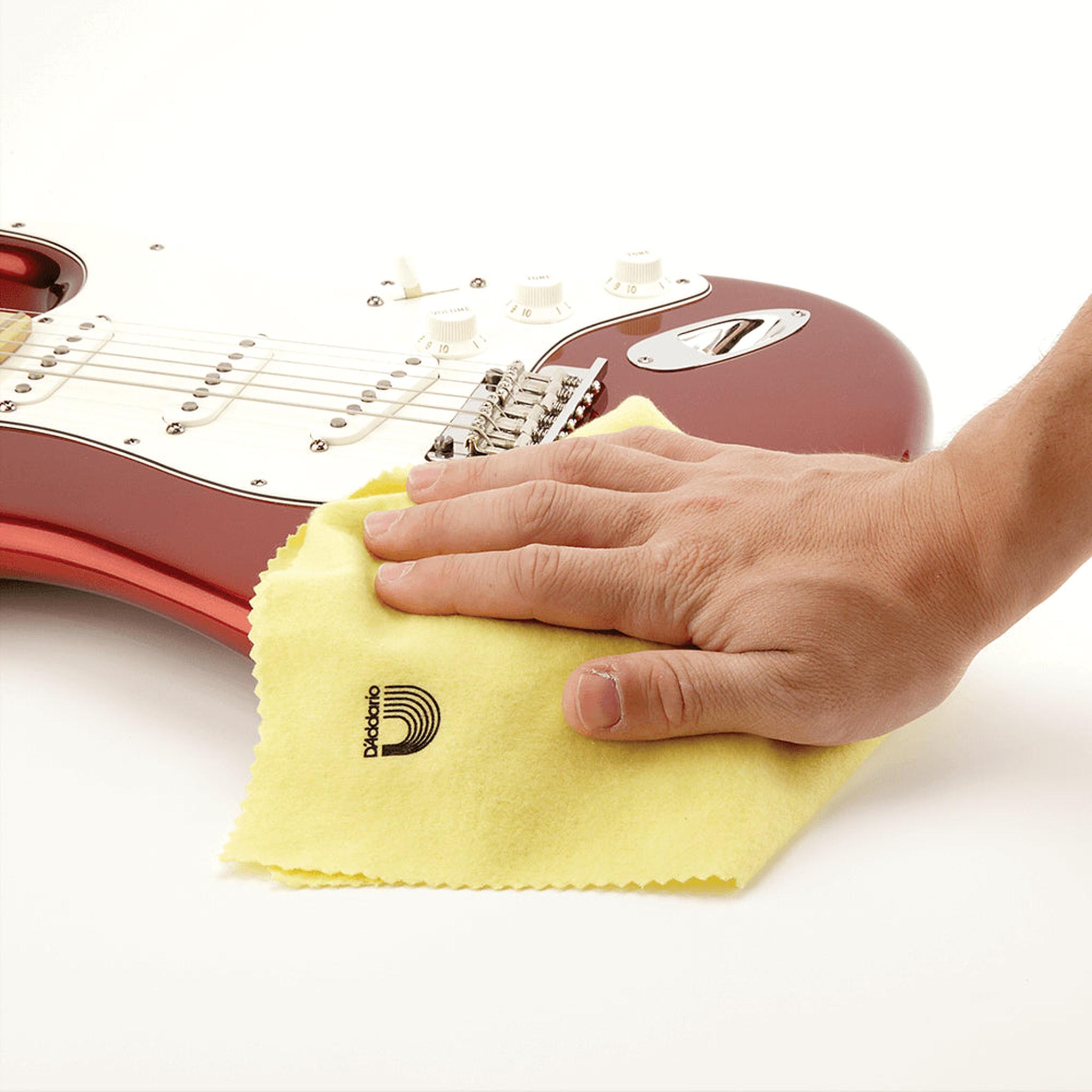 D'Addario Premium Untreated Polish Cloth for Guitar, Bass, and String Instrument Cleaning – Keep Your Instruments Shiny and Protected