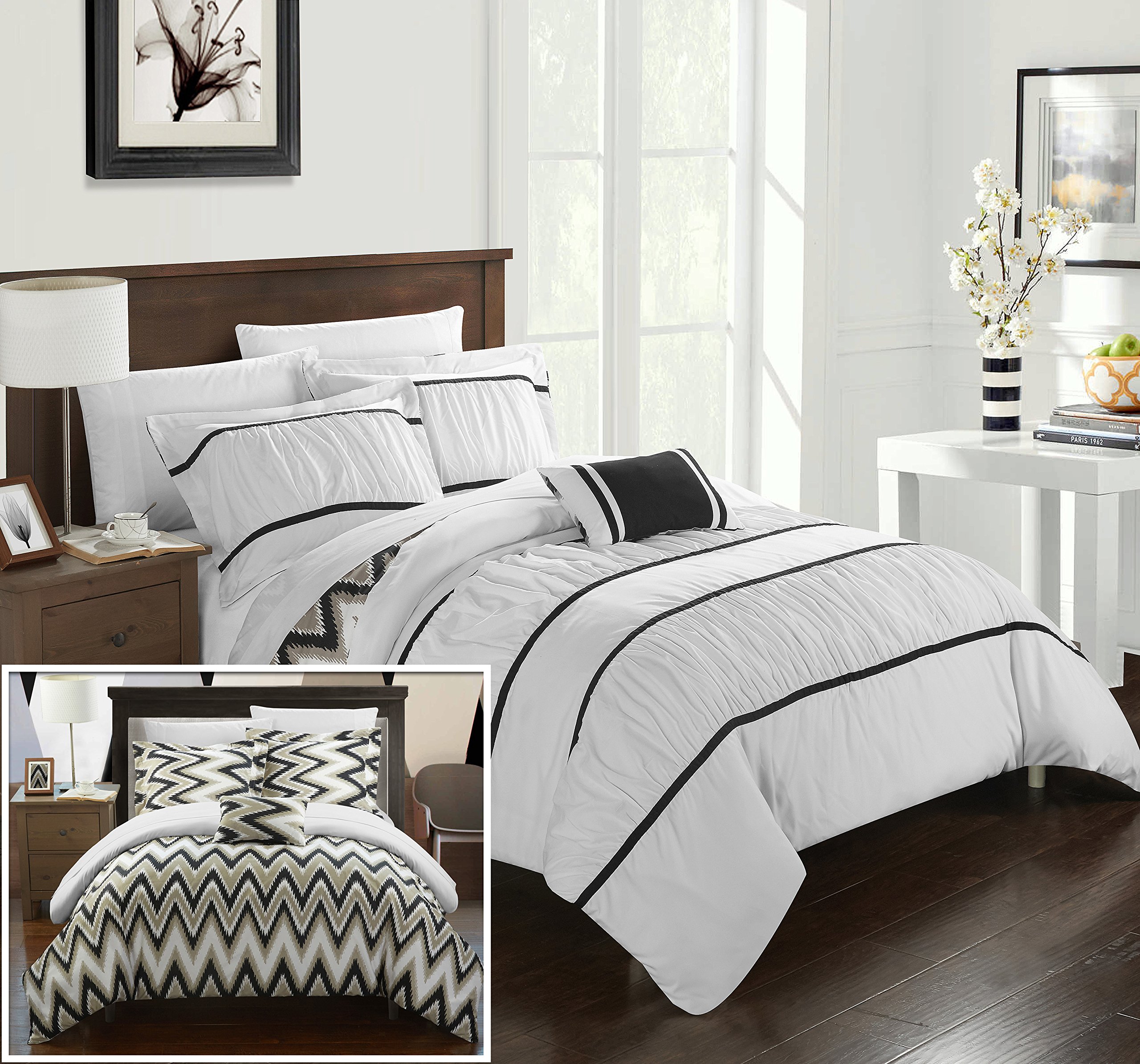 Chic Home Bella 4-Piece King Size Comforter Set - Soft Grey Bedding Collection for Luxurious Bedroom Decor | Perfect for Master Bedrooms, Guest Rooms & Cozy Retreats