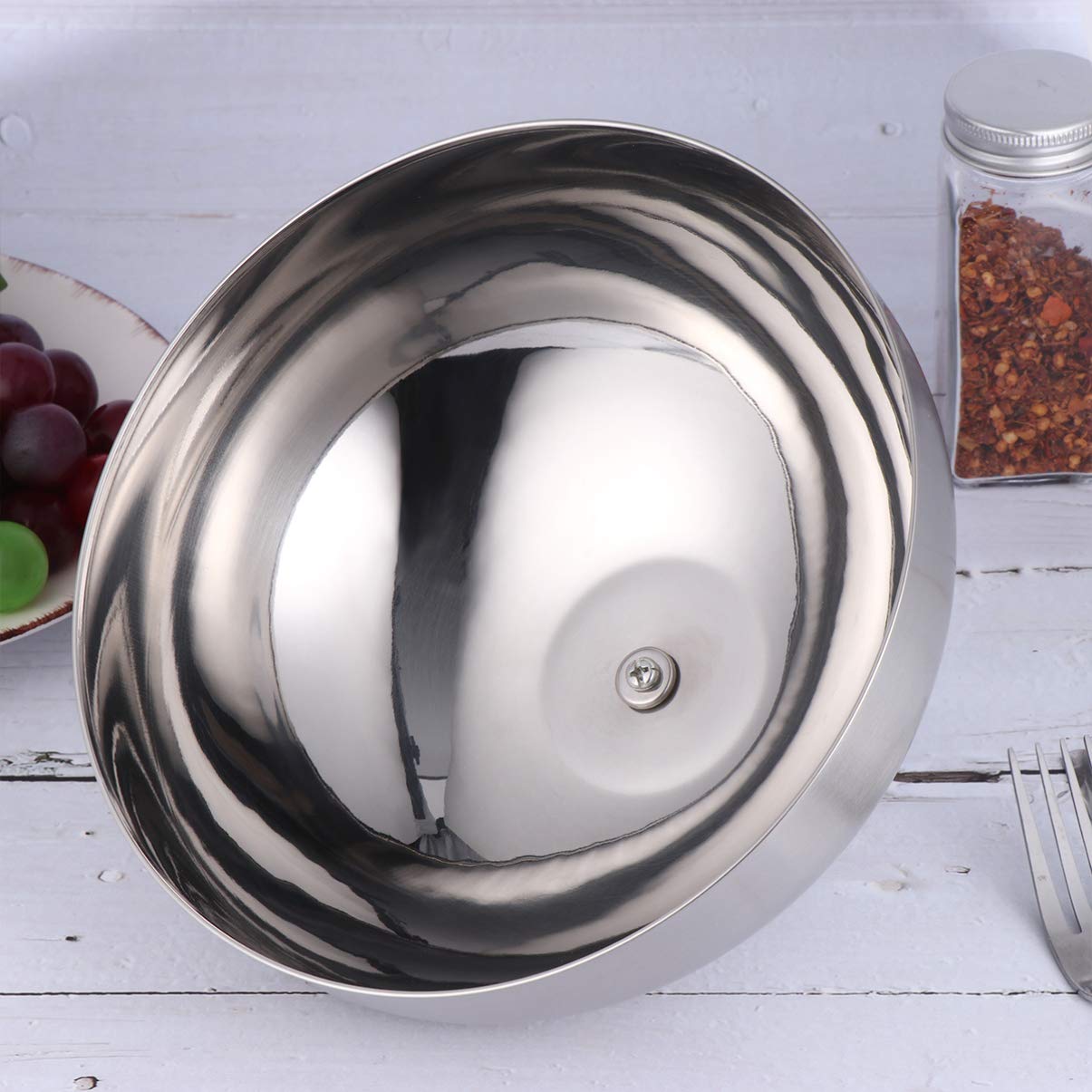 Premium Stainless Steel Cheese Melting Dome & Basting Cover for Flat Top Griddles - 26cm Durable Round Steaming Lid with Heat-Resistant Handle - Perfect for Indoor/Outdoor Cooking, Melting Cheese, Steaming Burgers & Keeping Food Warm
