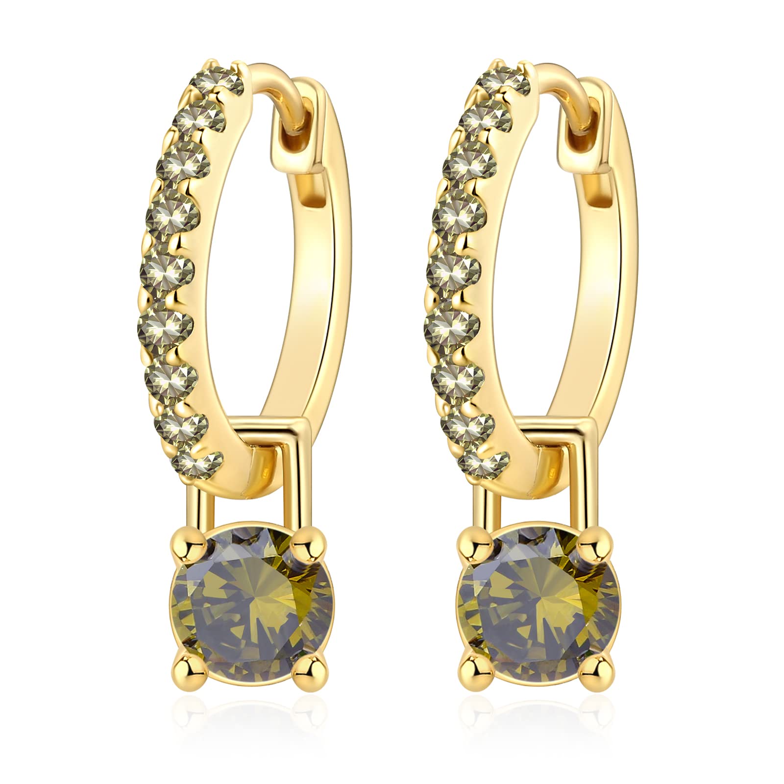 Gold Hoop Earrings for Women with Birthstones - Elegant Gold Plated Dainty Jewelry for Office, Wedding & Everyday Wear | Perfect Gift for Birthday, Anniversary & Special Occasions