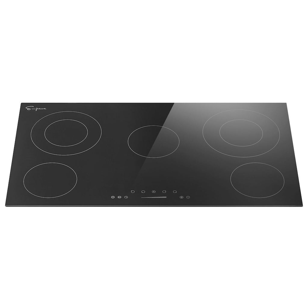 Empava 36 Inch Black Electric Radiant Cooktop - 36REC14 | Modern Kitchen Appliance for Home Cooking, Baking & Entertaining