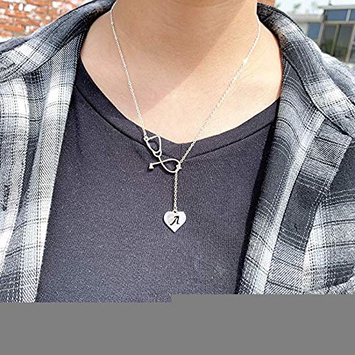 **Personalized Nurse Necklace for Women - Engraved Initial Nurse Jewelry, Nursing Graduation & Nurses Week Gift Idea - Perfect for Student Nurse Appreciation, School Gifts & Female Outfit Accessories 2024 - Ideal for Clinical Shifts, Ceremonies & Daily Wear**