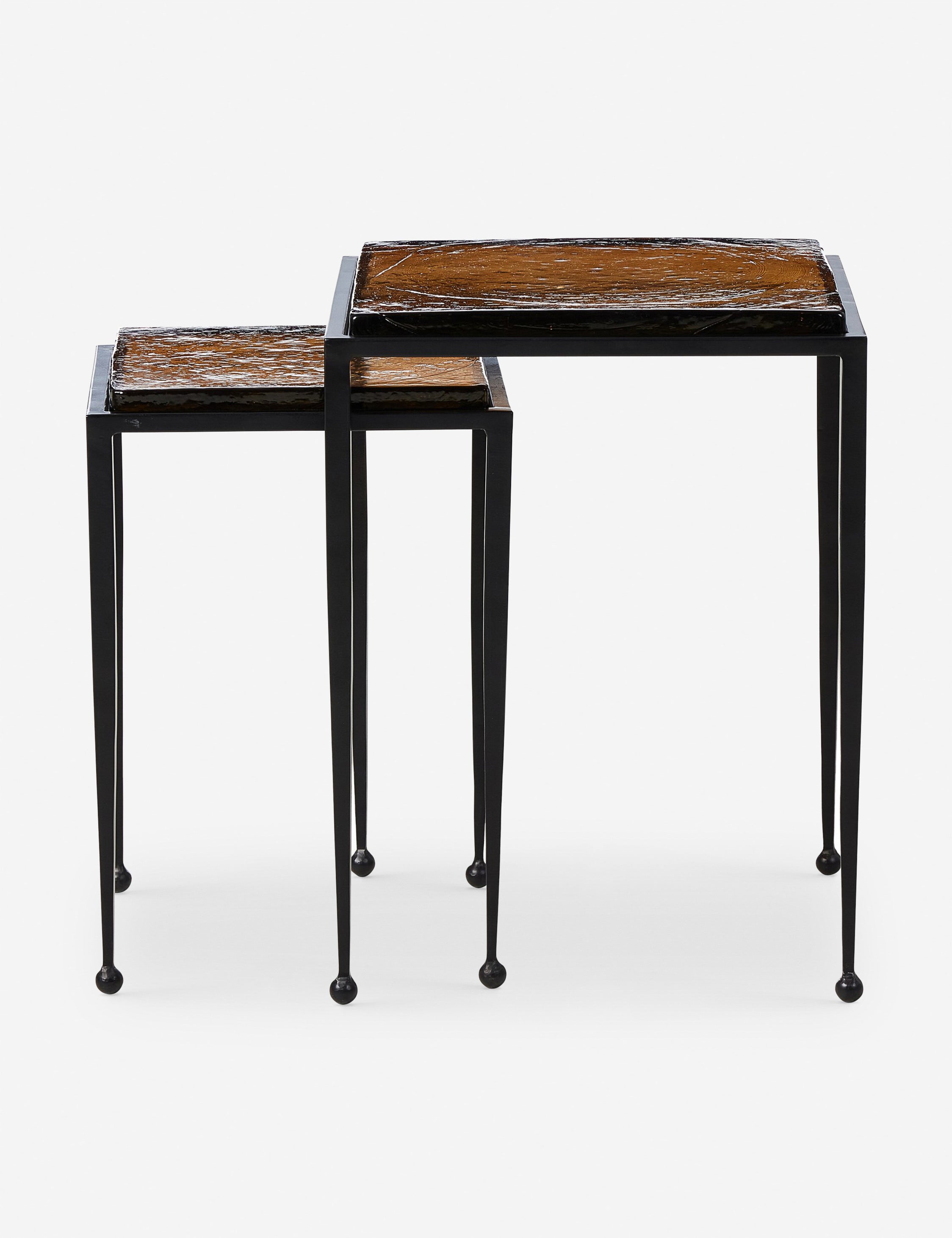 Modern Capa Nesting Side Tables Set of 2 - Space-Saving End Tables for Living Room, Bedroom & Small Spaces - Stackable Coffee Table with Minimalist Design for Home Decor