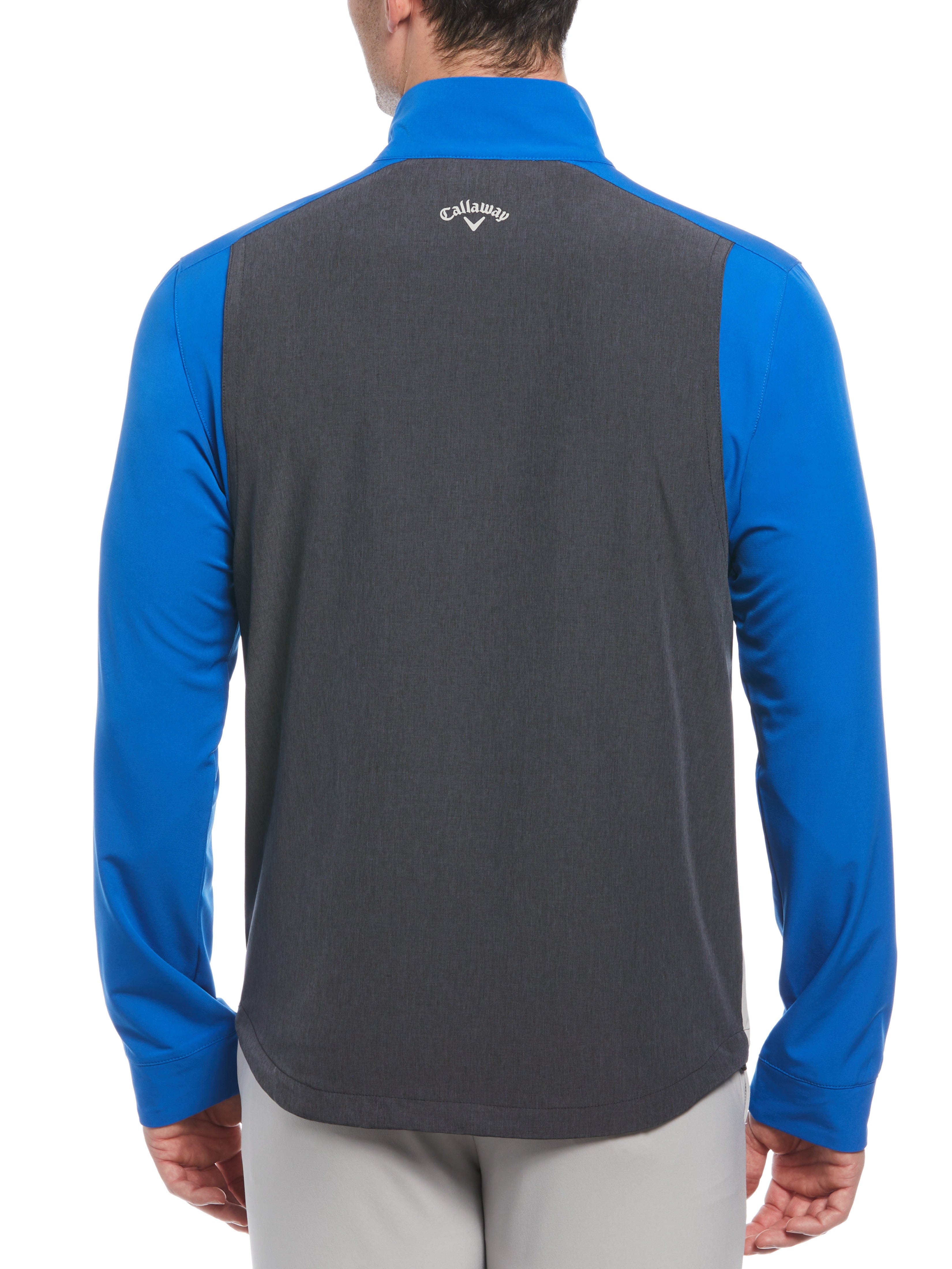 Heathered Block Quarter Zip Golf Jacket for Men - Lightweight & Breathable Performance Jacket for Golfing, Hiking & Outdoor Activities