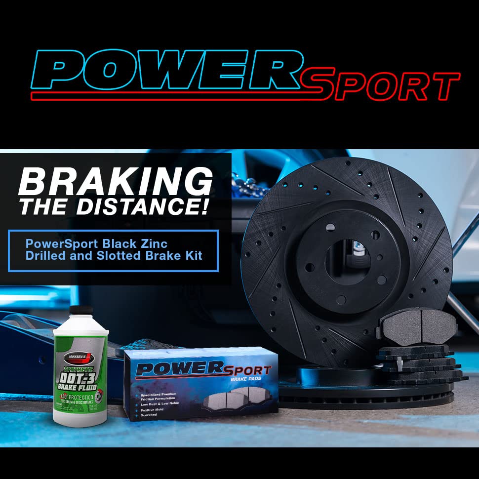 Premium Power Sport Front & Rear Brake Pads and Rotors Kit - Heavy Duty Braking System BBCC.65143.04 for Motorcycles, ATVs & Off-Road Vehicles - Perfect for Racing, Trail Riding & Performance Upgrades