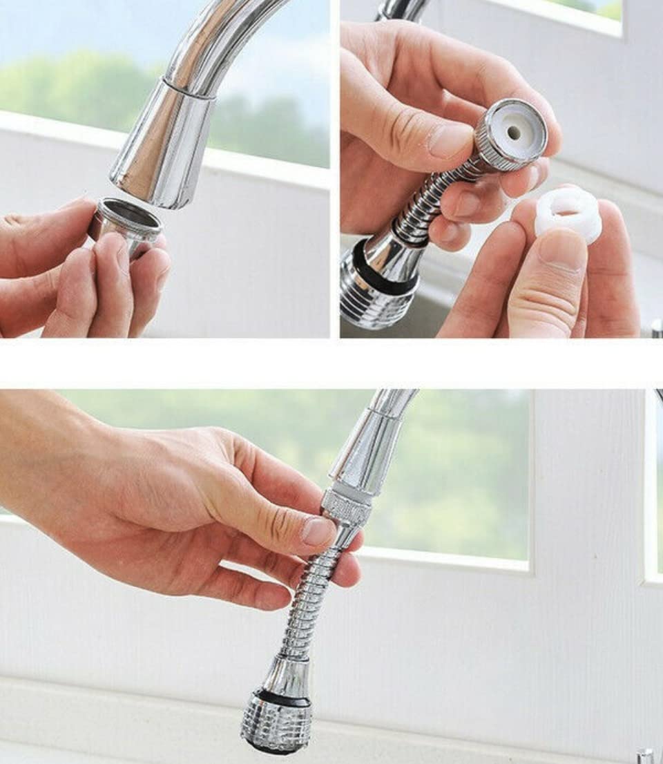 360° Swivel Faucet Aerator with Dual Spray - Replacement Sink Mixer Nozzle Extender for Kitchen & Bathroom - Perfect for Washing Dishes, Filling Pots & Handwashing