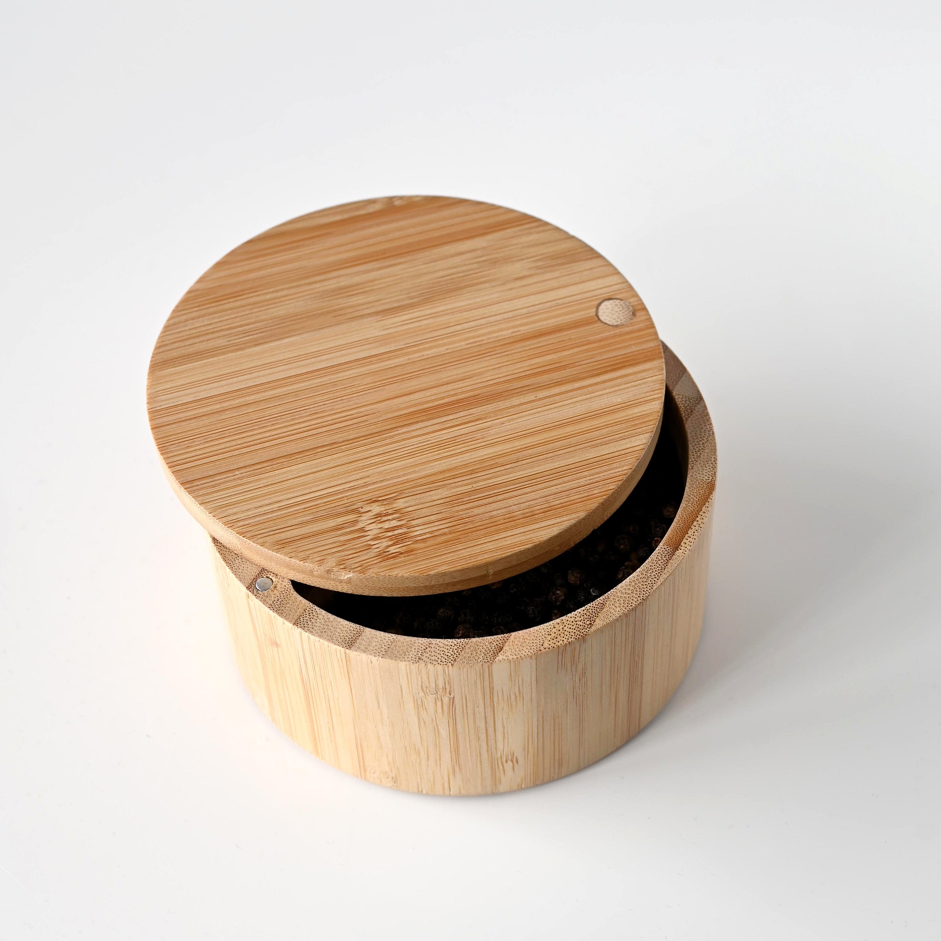 Premium Bamboo Spice Box with 6 Compartments - Eco-Friendly Kitchen Organizer for Herbs & Spices - Perfect for Cooking, Baking & Seasoning Dishes