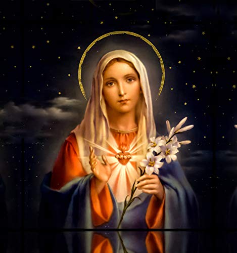Blessed Virgin Mary Mouse Pad - Devotional Immaculate Heart of Mary Design - Perfect for Prayer, Meditation & Catholic Workspaces
