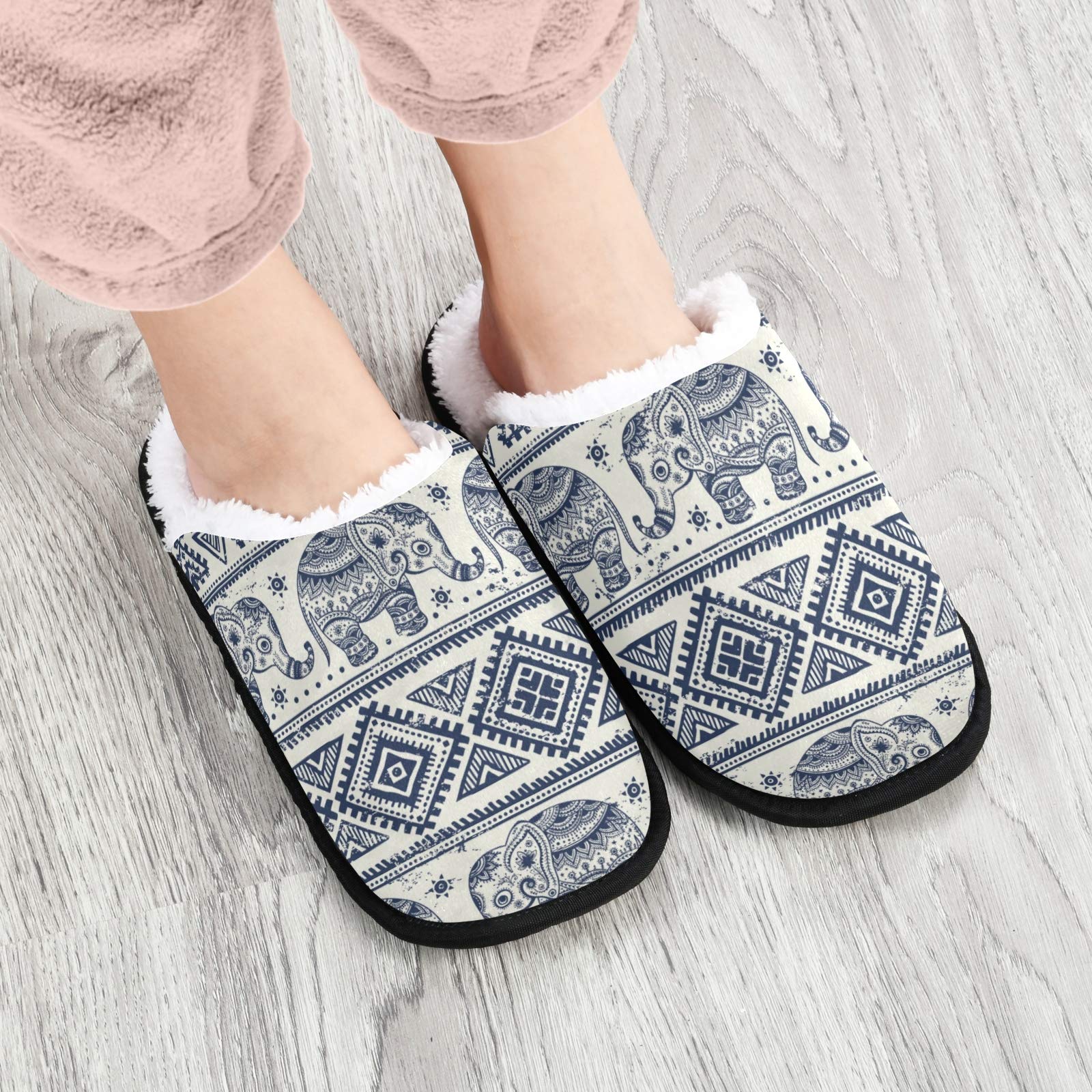 ALAZA Seasonal Greetings Merry Christmas Leaf Design Non-Slip House Slippers - Cozy Indoor/Outdoor Slippers for Men & Women - Perfect for Home, Hotel, Spa, Bedroom & Travel