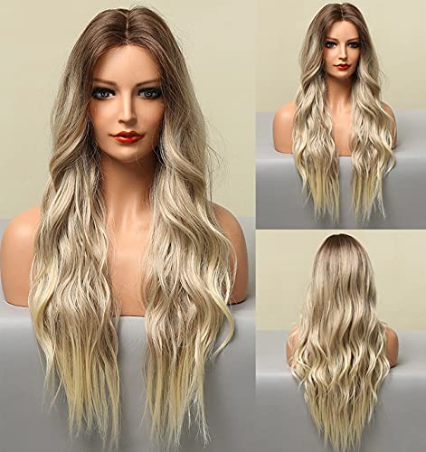 Platinum Blonde Ombre Lace Front Wig - Natural Looking Human Hair Wig for Women | Perfect for Cosplay, Parties & Daily Wear
